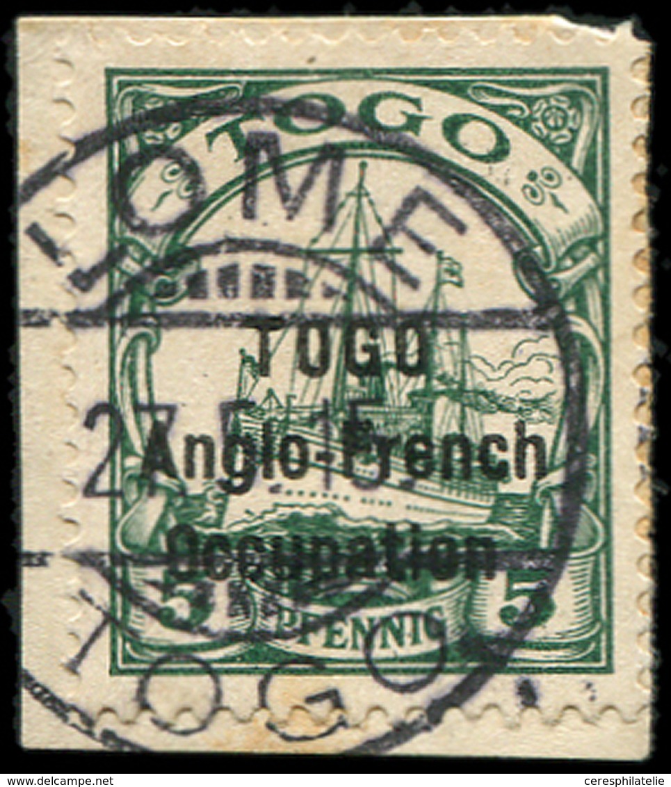 TOGO 32B : 5pf. Vert, T II, Obl. Sur Fragment, TB. J - Other & Unclassified