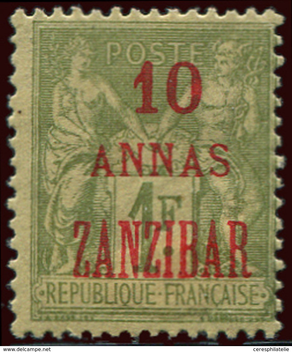 * ZANZIBAR 29 : 10a. Sur 1f. Olive, TB - Unused Stamps