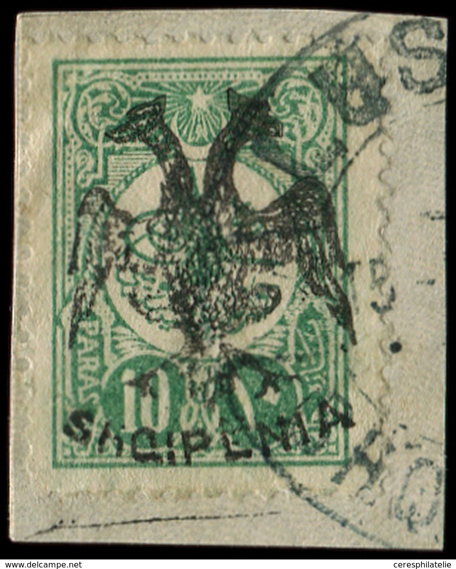 ALBANIE 3 : 10pa. Vert, Obl. Sur Fragment, TB - Albania