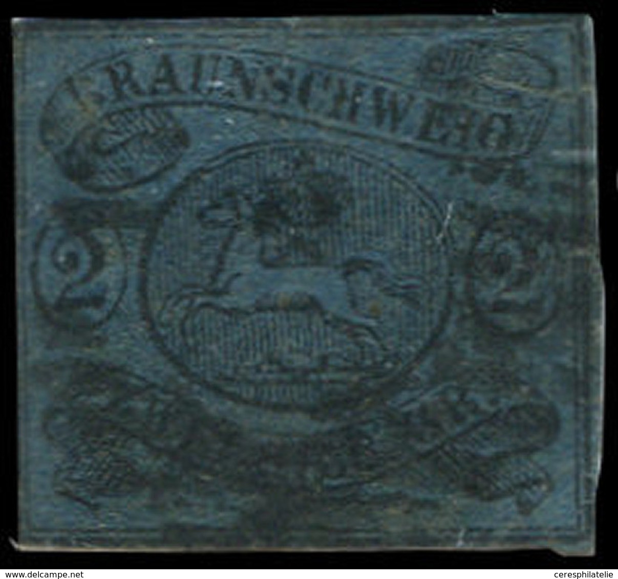 ALLEMAGNE (ANCIENS ETATS) BRUNSWICK 8 : 2s. Noir Sur Bleu, Obl., TB - Braunschweig