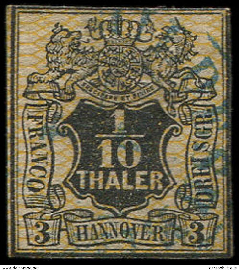 ALLEMAGNE (ANCIENS ETATS) HANOVRE 13 : 1/10t. Noir Sur Orange, Obl., TB - Hanover