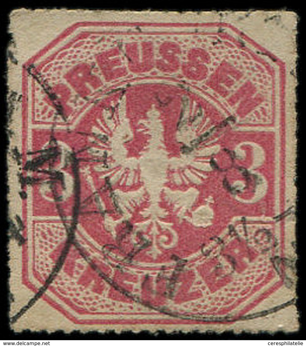 ALLEMAGNE (ANCIENS ETATS) PRUSSE 25 : 3k. Rose, Percé En Lignes, Obl., TB - Altri & Non Classificati