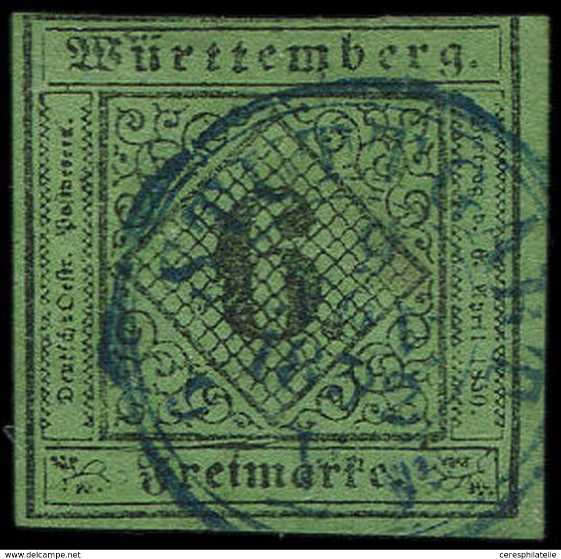 ALLEMAGNE (ANCIENS ETATS) WURTEMBERG 3 : 6k. Vert, Oblitéré, TB - Altri & Non Classificati