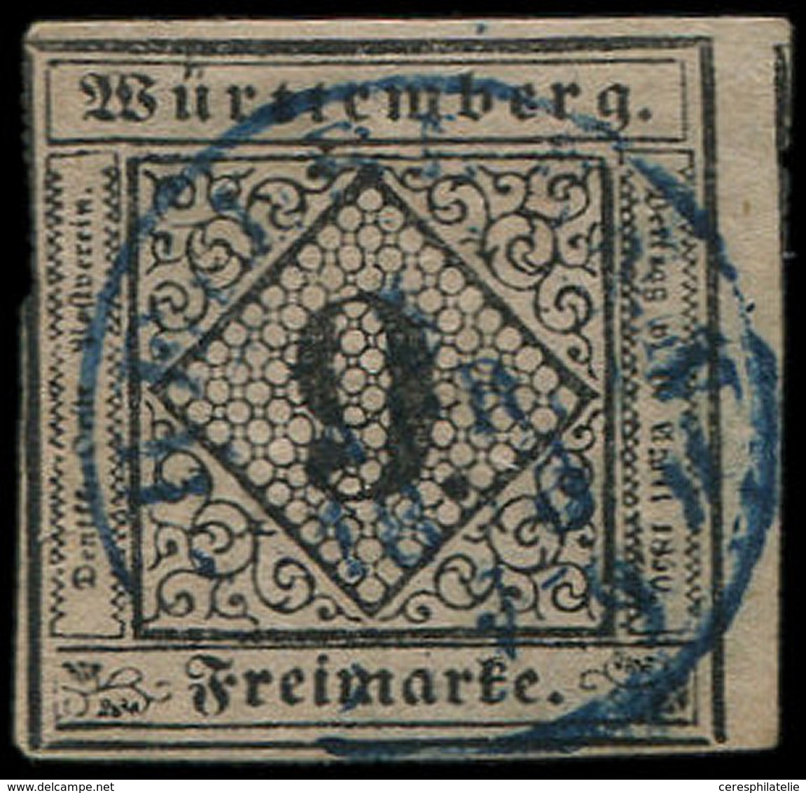 ALLEMAGNE (ANCIENS ETATS) WURTEMBERG 4 : 9k. Rose, Oblitéré Càd Bleu, TB - Altri & Non Classificati