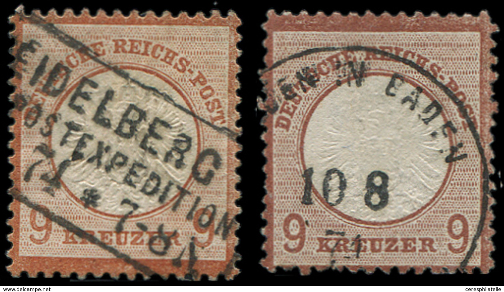 EMPIRE 24 Et 24a : 9kr. Brun-rouge Et Brun-lilas, Obl., TB - Usados