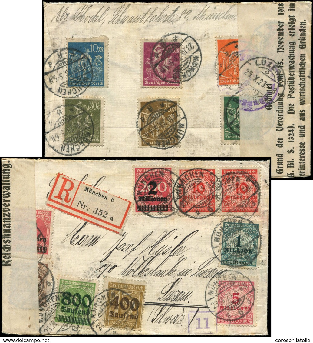 Let EMPIRE 279, 281, 285, 295, 298 Et 299 Obl. Càd Sur LSC Rec. Avec Bande De Censure "Reichsfinanzverwaltung" Du 23/10/ - Used Stamps