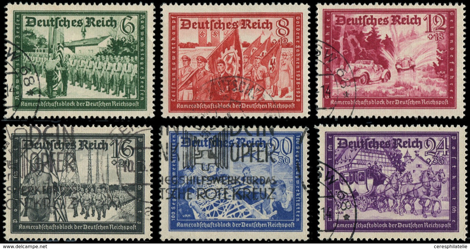 EMPIRE 697/702 : Postiers Allemands, Obl., TB - Used Stamps