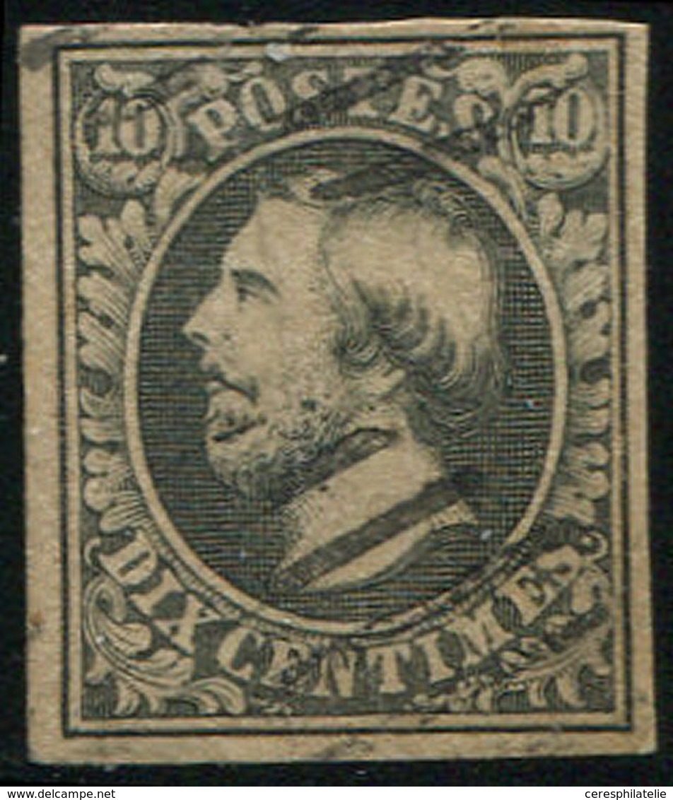 LUXEMBOURG 1 : 10c. Gris-noir, Obl., TB - 1852 Wilhelm III.