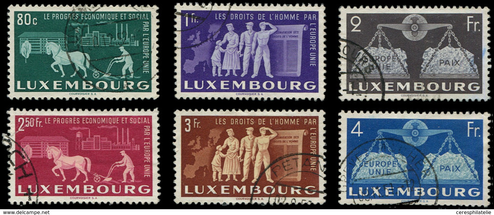 LUXEMBOURG 443/48 : L'Europe Unie, La Série Obl., TB - 1852 Guillermo III