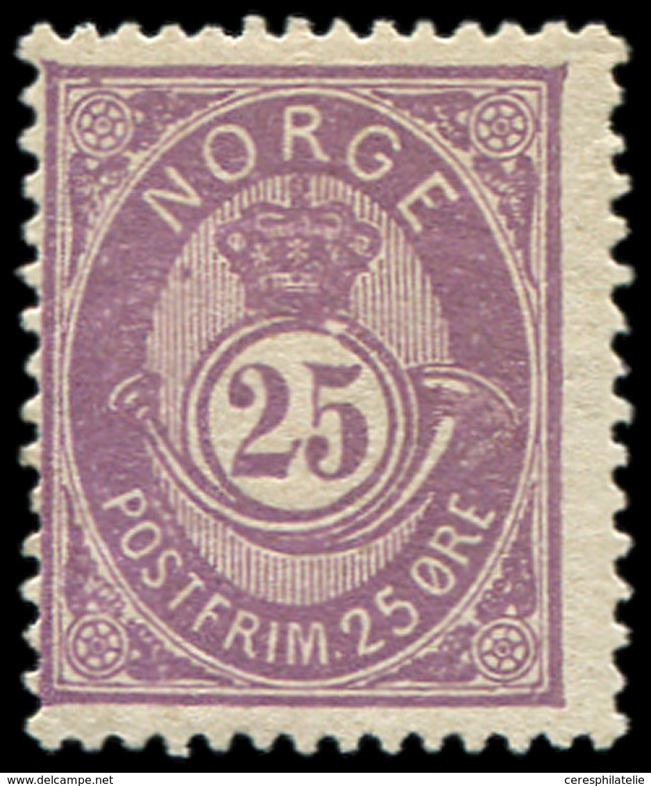 * NORVEGE 44a : 25s. Lilas, Cor Non Ombré, TB - Oblitérés