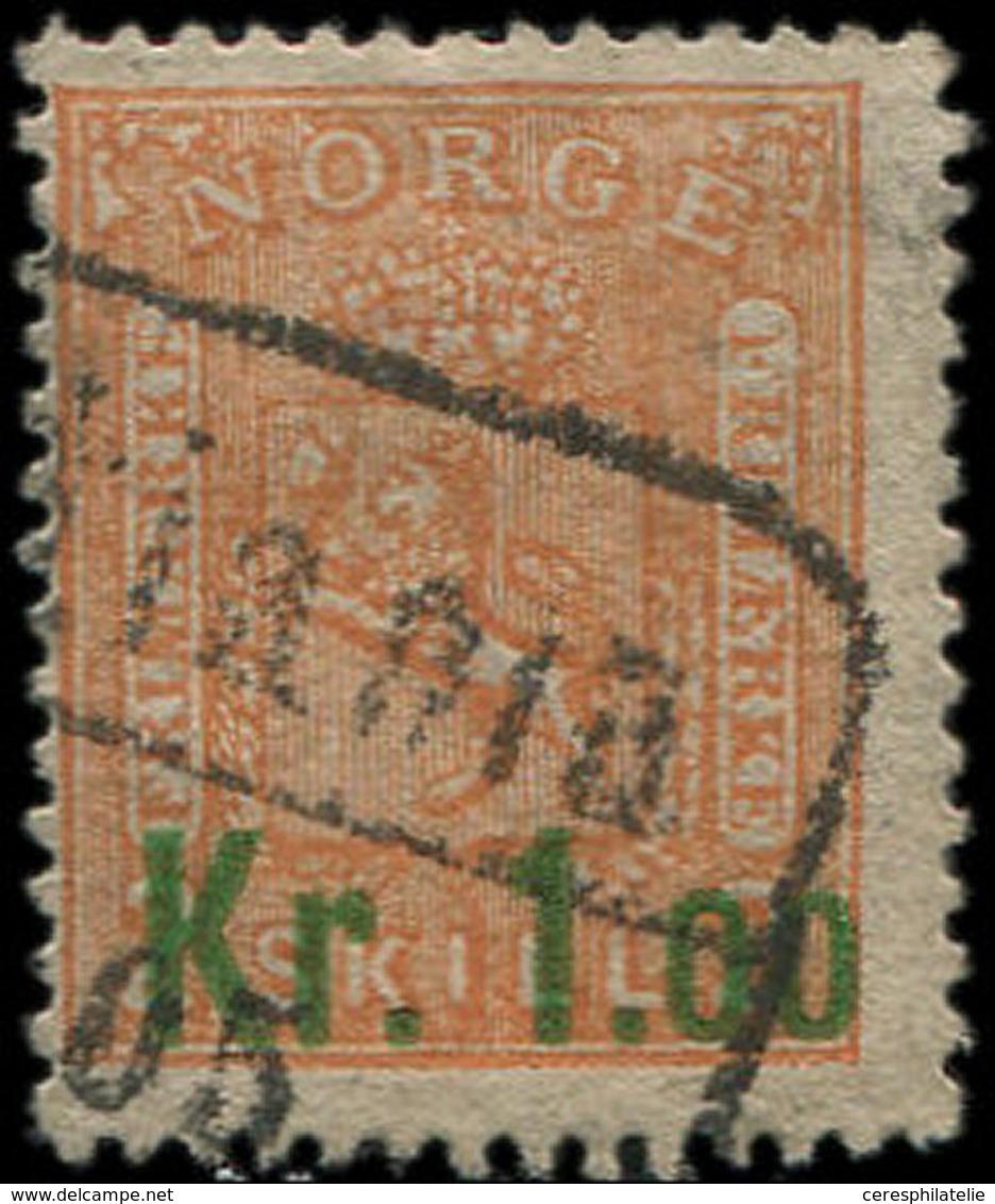 NORVEGE 60 : 1k. Sur 2s. Orange, Obl., TB - Used Stamps