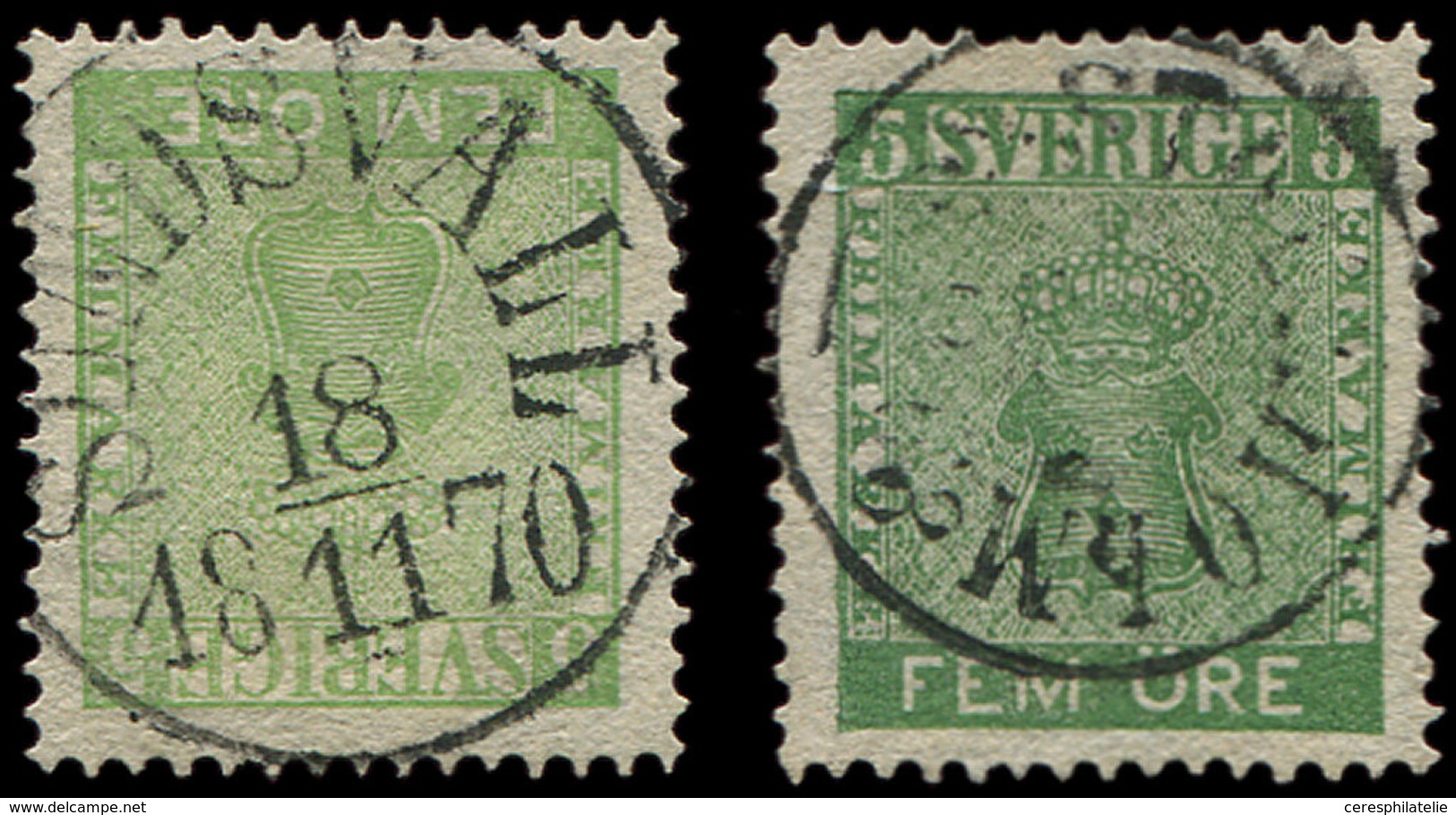 SUEDE 6 Et 6a : 5ö. Vert-jaune Et Vert Foncé, Obl. Càd 18/11/70, TB - Usados