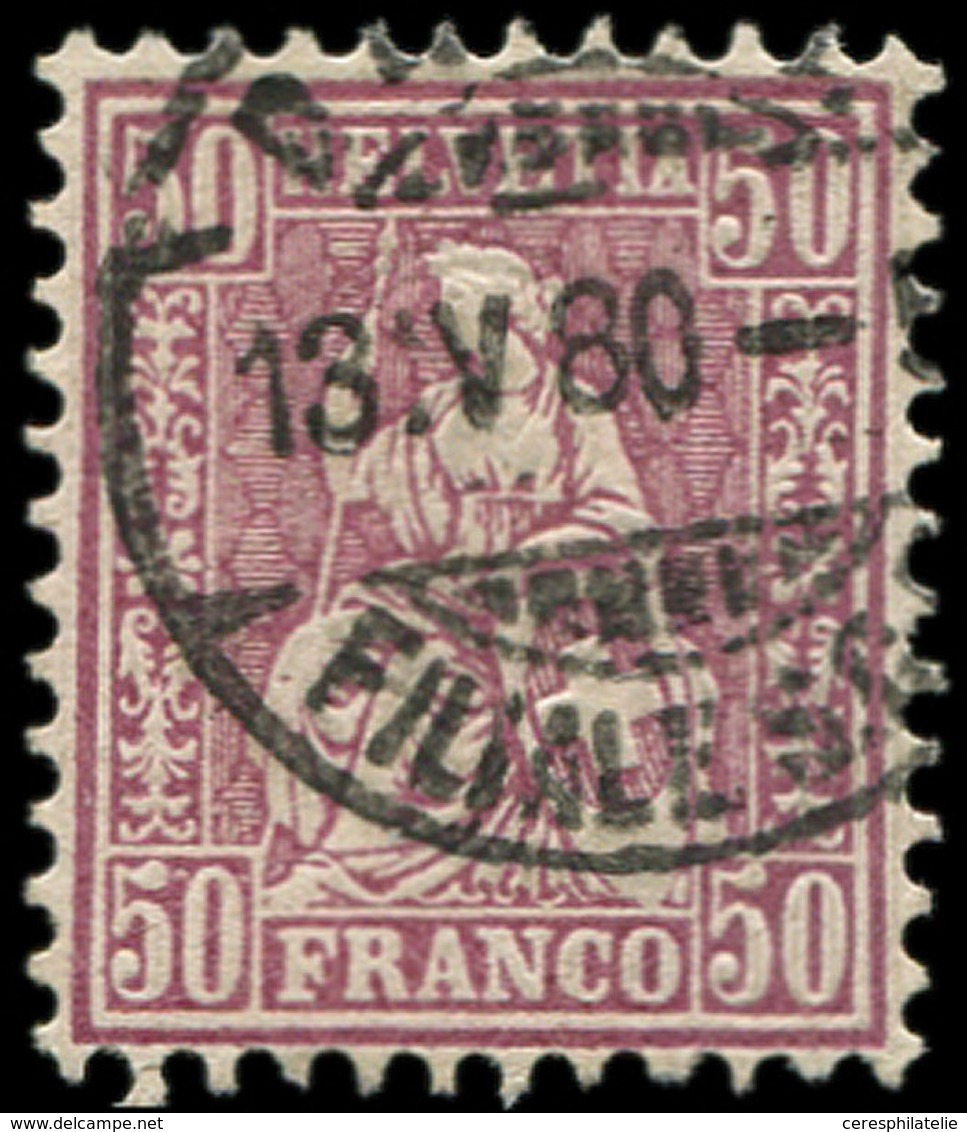 SUISSE 48 : 50c. Lilas, Obl. 13/4/80, TB - 1843-1852 Timbres Cantonaux Et  Fédéraux