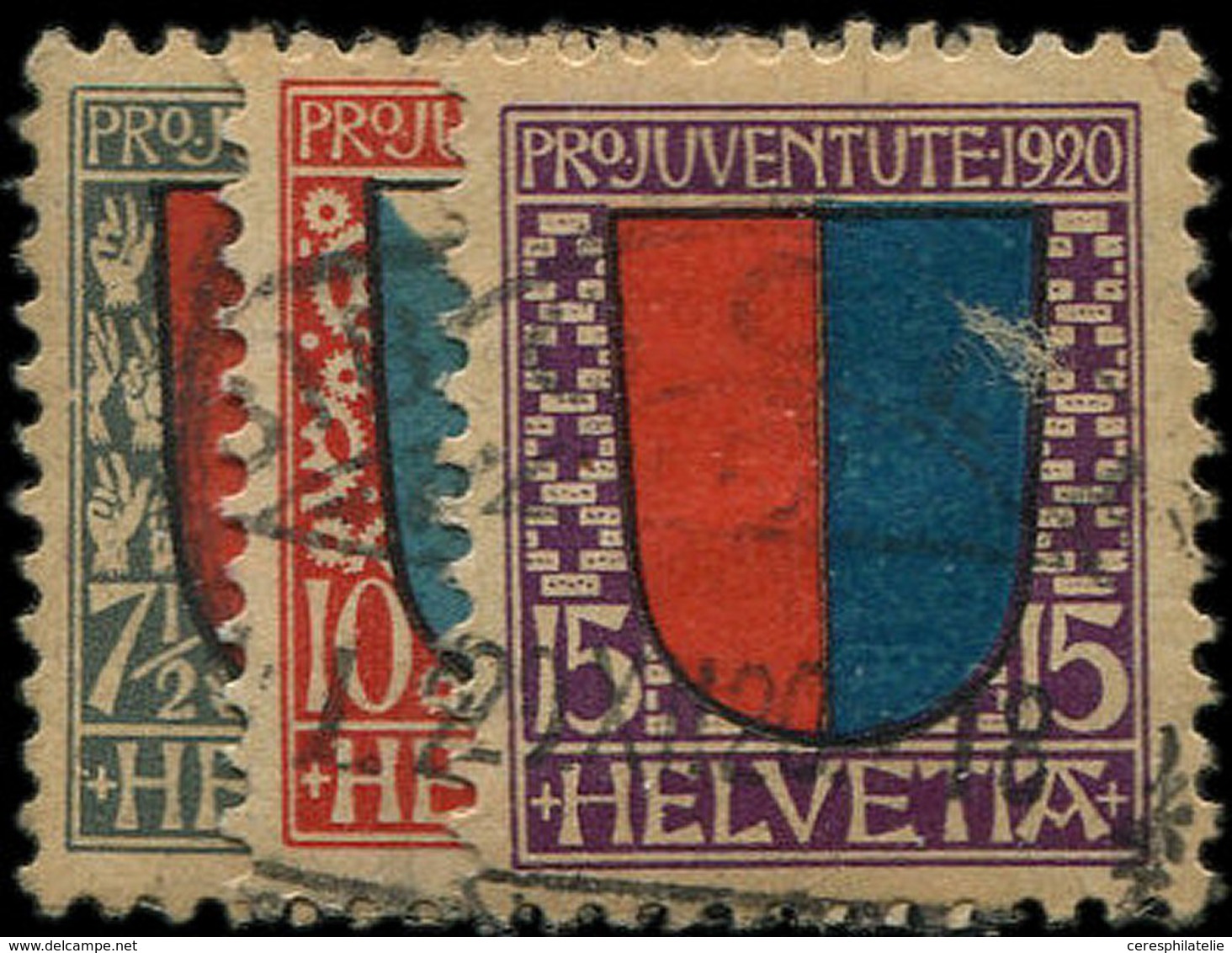 SUISSE 176/78 : Pro-Juventute, Obl., TB - 1843-1852 Federal & Cantonal Stamps