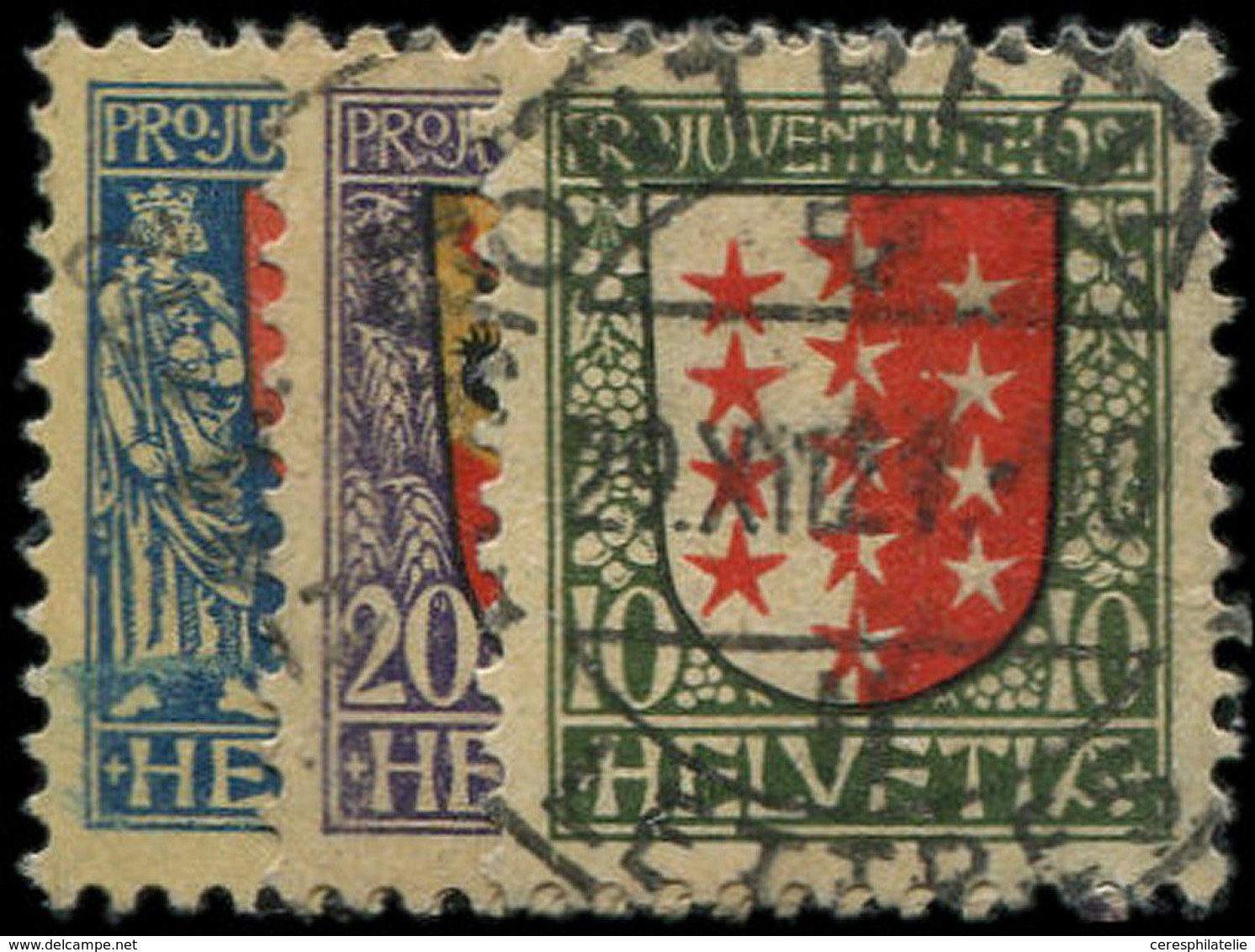 SUISSE 185/87 : Pro-Juventute 1921, La Série Obl., TB - 1843-1852 Federal & Cantonal Stamps