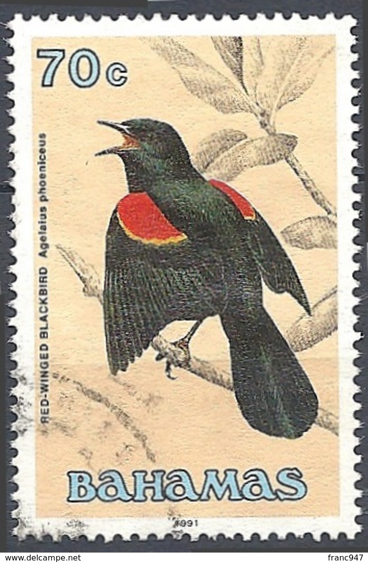 Bahamas, 1991 Birds, 70c Red-winged Blackbird, # S.G. 903 - Michel 748 - Scott 720  USED - Bahamas (1973-...)