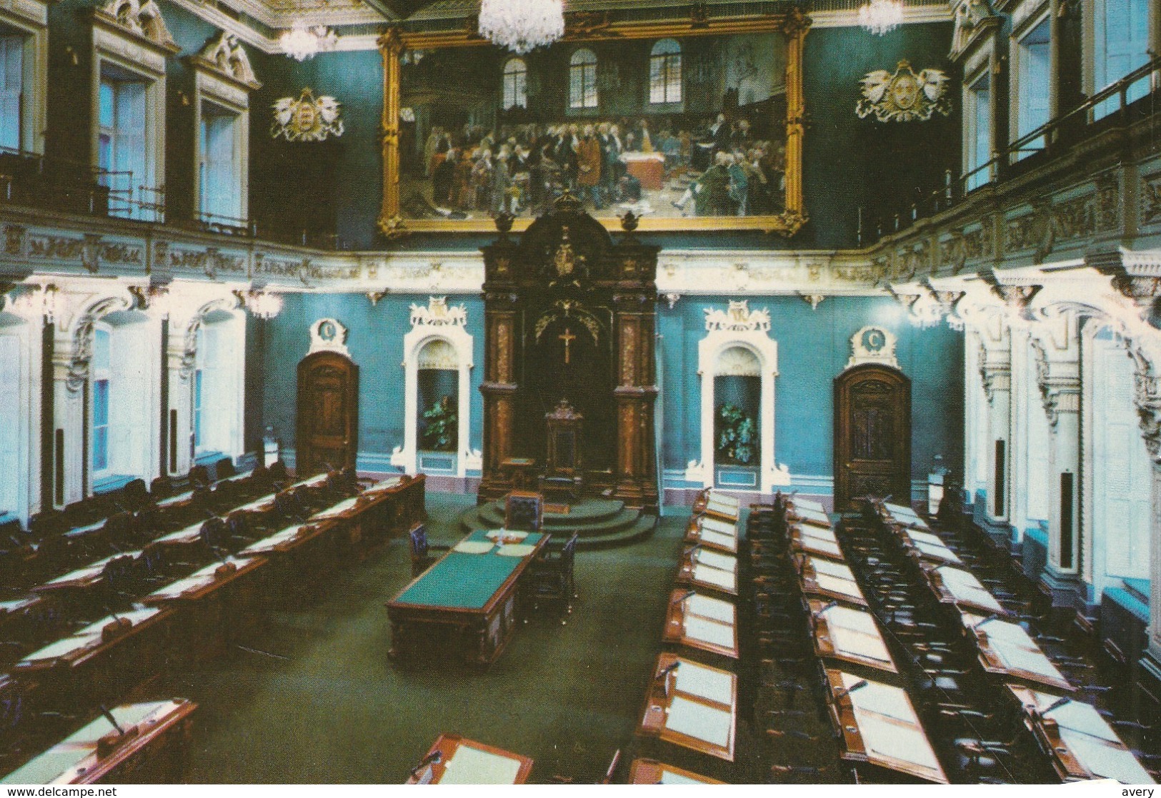 Le Chambre D'Assemblee (Salon Vert), Ou Salle Des Deliberations Des Deputes. The Assembly Chamber - Québec - La Cité