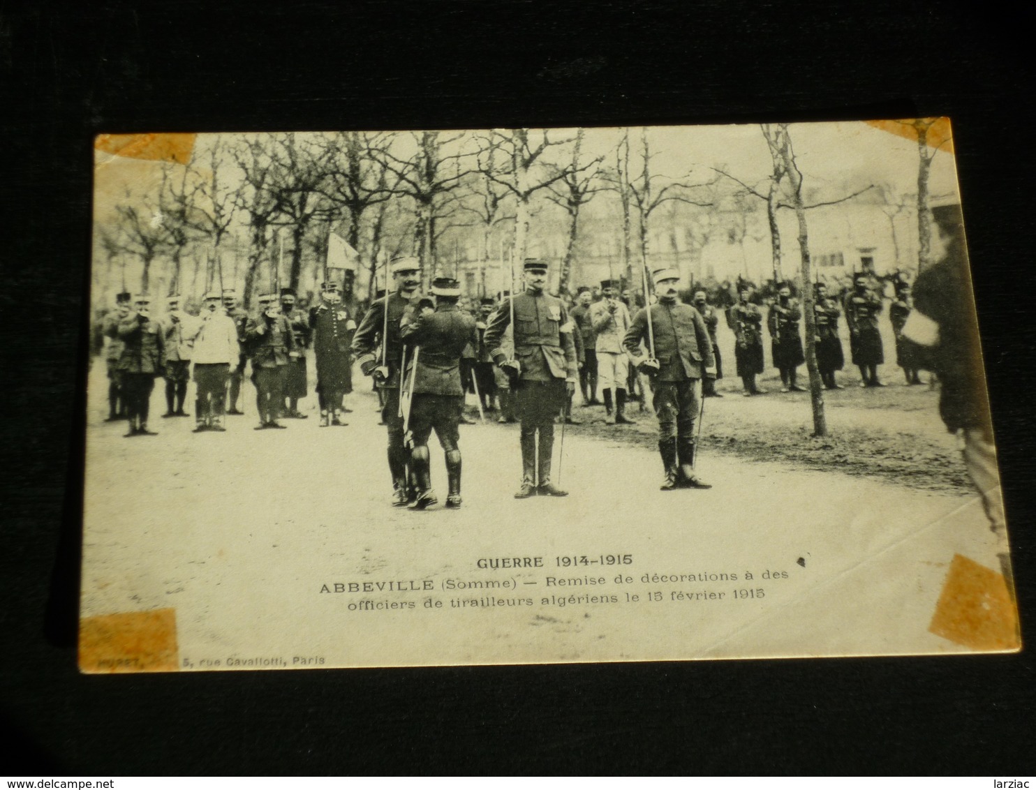 Carte Postale Guerre De 1914 Abbeville Remise De Décorations à Des Officiers De Tirailleurs Algériens Le 15 Février 1915 - Guerre 1914-18