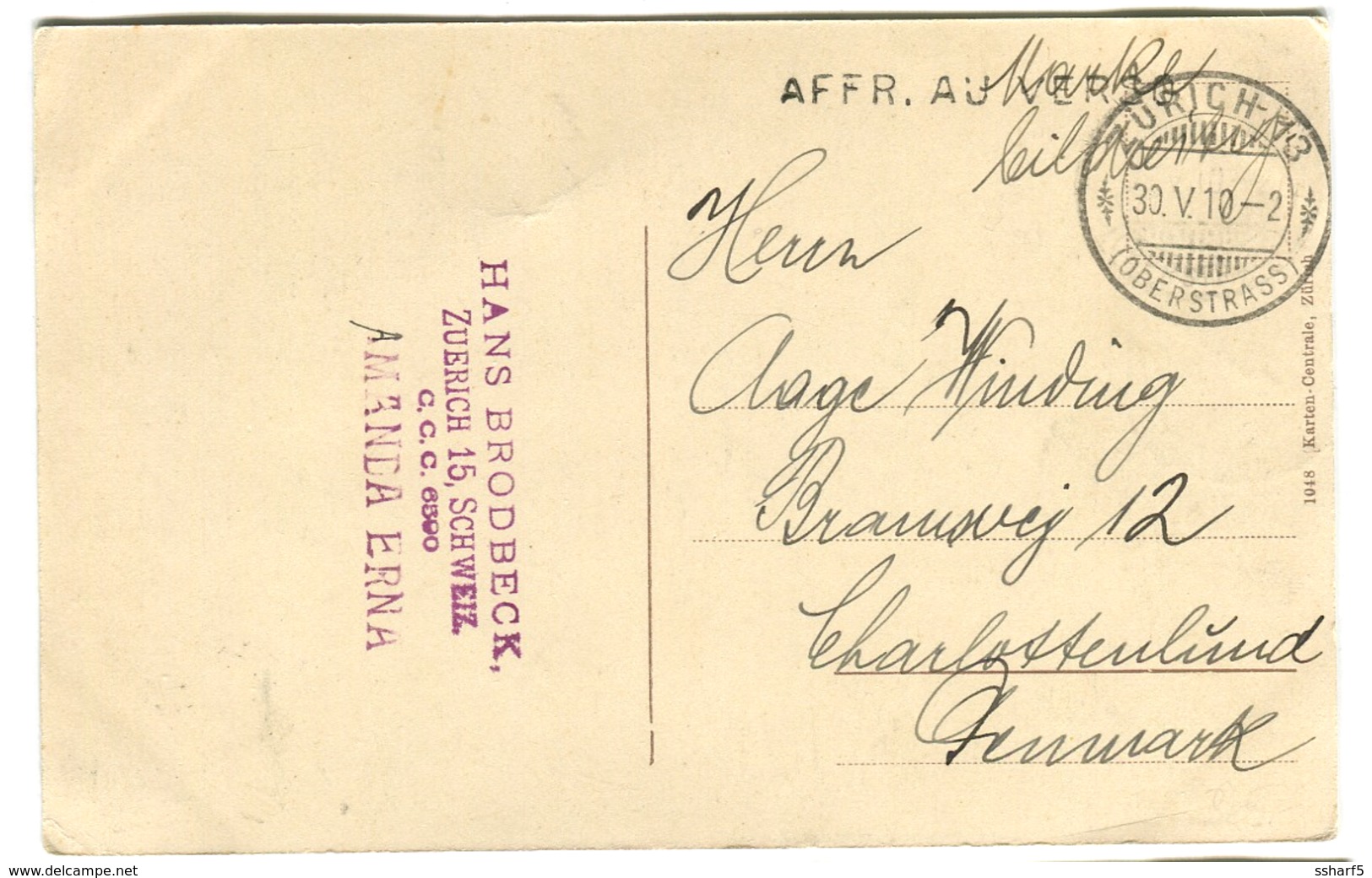 Herzliche Grüsse Aus Zürich Collage-Karte Mit Gute Frankatur 1910 - Zürich