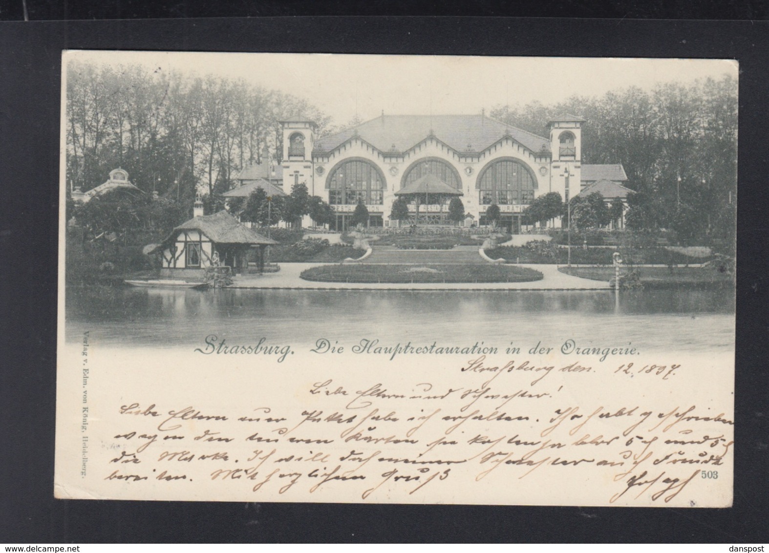 CP Strasbourg Orangerie 1897 - Strasbourg