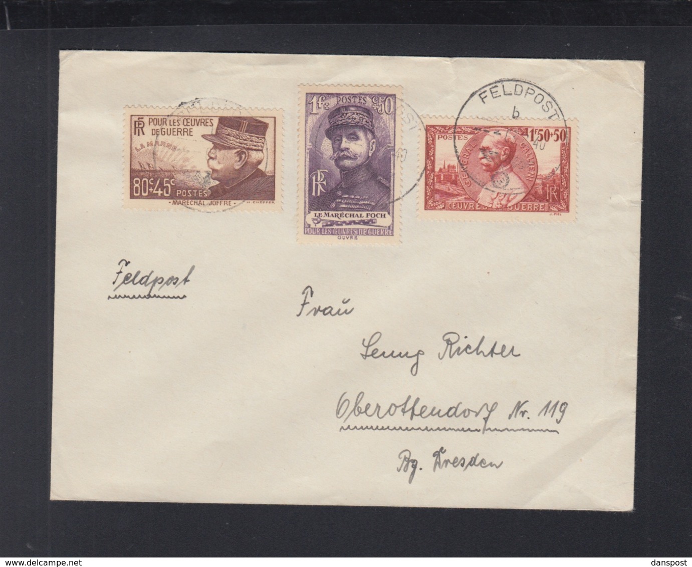 Lettre 1940 Feldpost Allemande 19454 - WW II