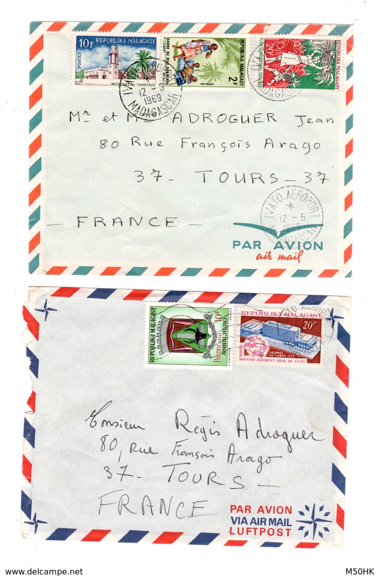 Madagascar - Lot De 8 Courriers Par Avion - Madagascar (1960-...)