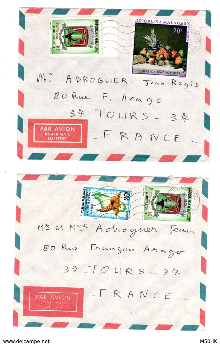 Madagascar - Lot De 8 Courriers Par Avion - Madagascar (1960-...)