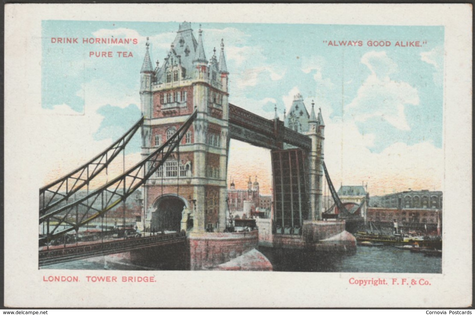 Horniman's Pure Tea - Tower Bridge, London, C.1905 - Frankel Postcard - Advertising