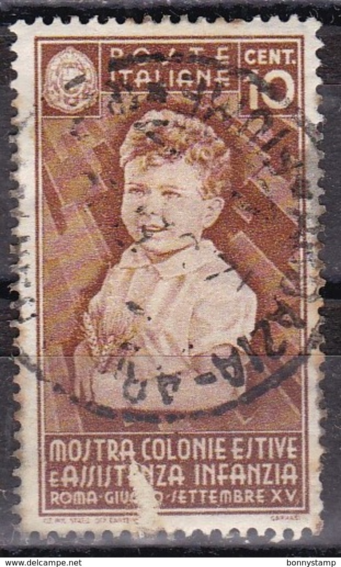 Regno D'Italia, 1937 - 10c Colonie Estive - Nr.406 Usato° - Afgestempeld