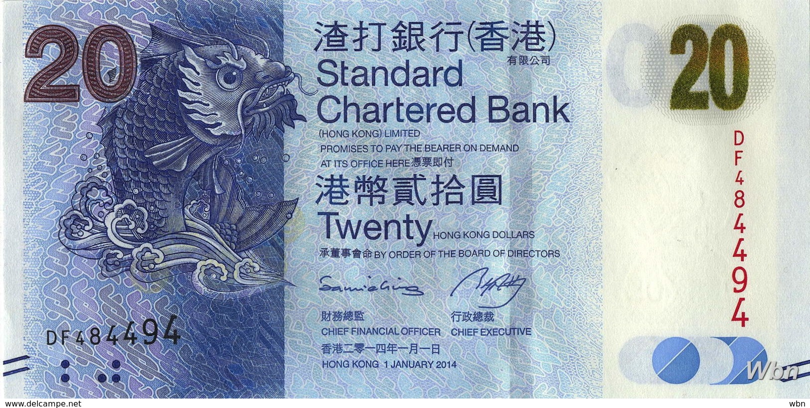 Hong Kong (SCB) 20 HK$ (P297) 2014 -UNC - - Hong Kong