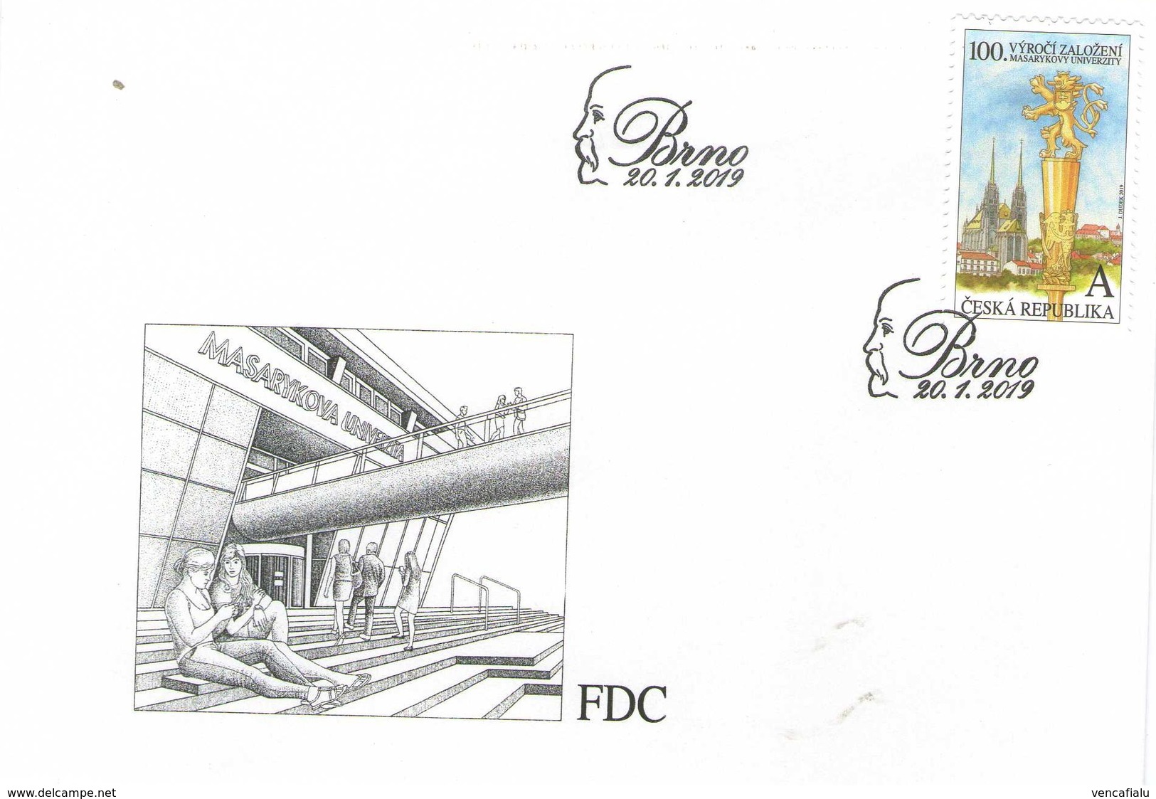 Year 2019 - 100 Years Of Masaryk University In City Brno, FDC - FDC