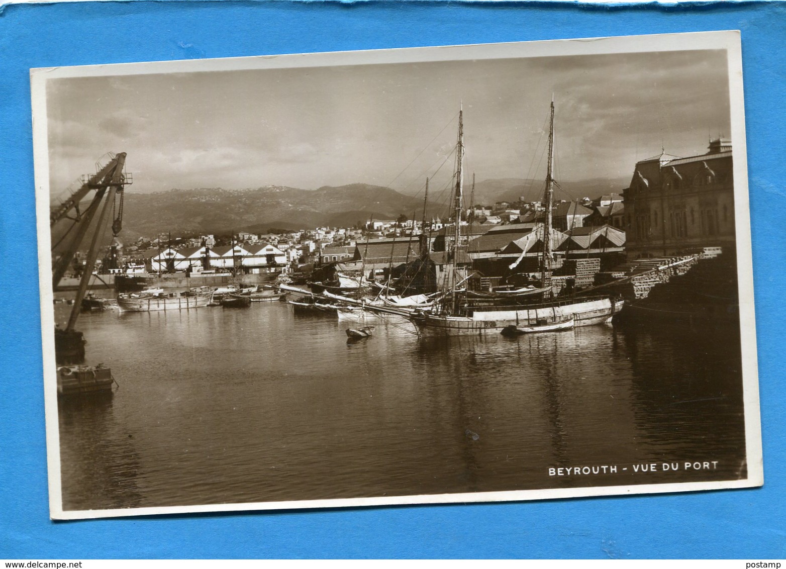 LIBAN-BEYROUTH-le Port-beau Plan Bateaux Installations-années 20-30 édition Photo Sport - Liban