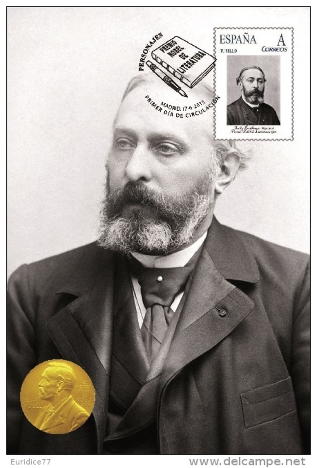 Spain 2015 - Nobel Prize 1901 - Literature - Sully Prudhomme/France Maxicard - Prix Nobel