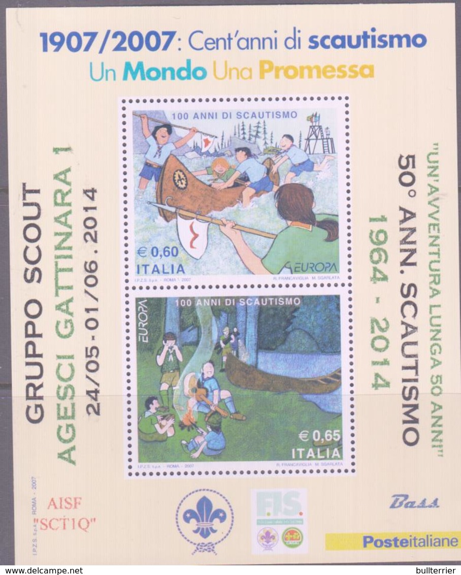 SCOUTS -  ITALY - 2007 - EUROPA /SCOUTS 1964-2014 OVERPRINT MINT NEVER HINGED - Unused Stamps