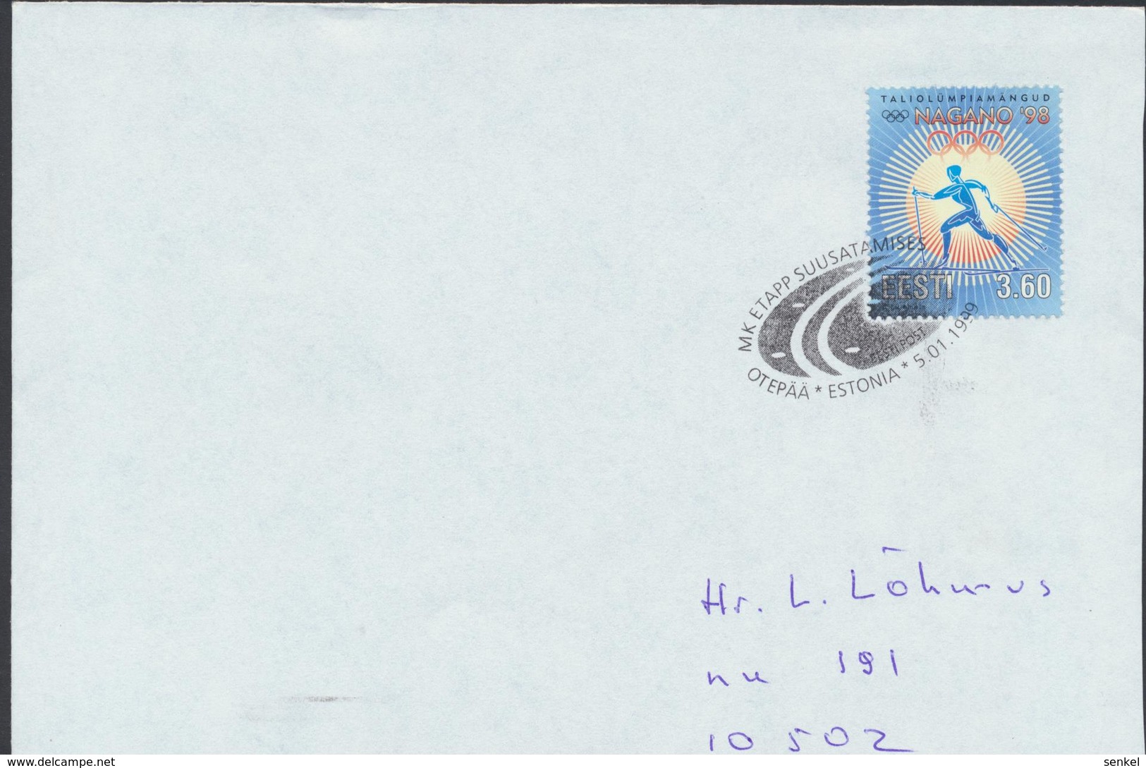 58-169 Estonia Otepää Skiing Cancellation 05.01.1999 From Post  Arrival  Postmark - Estonie