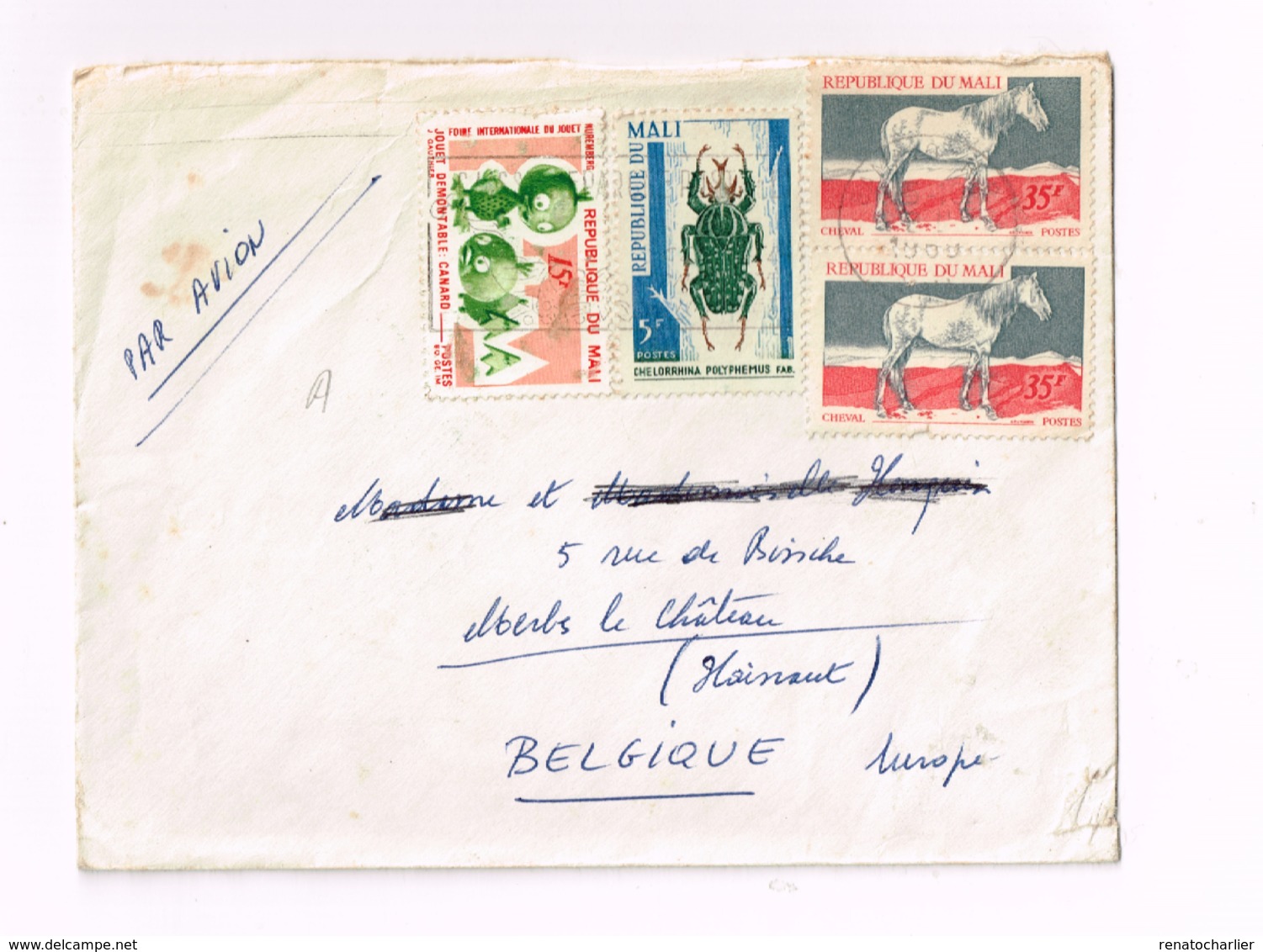 Lettre De Bamako à Merbes-le-Château (Belgique) - Mali (1959-...)