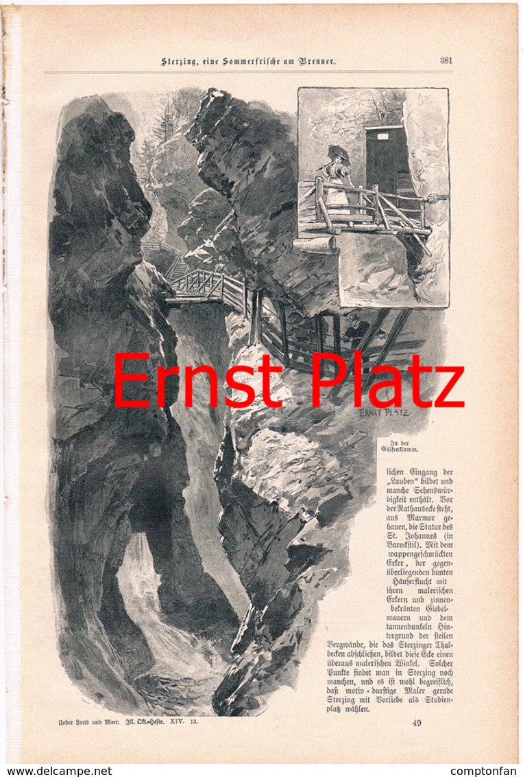 A102 169 Ernst Platz Sommerfrische Brenner Artikel Mit 10 Bildern 1897 !! - Sonstige & Ohne Zuordnung