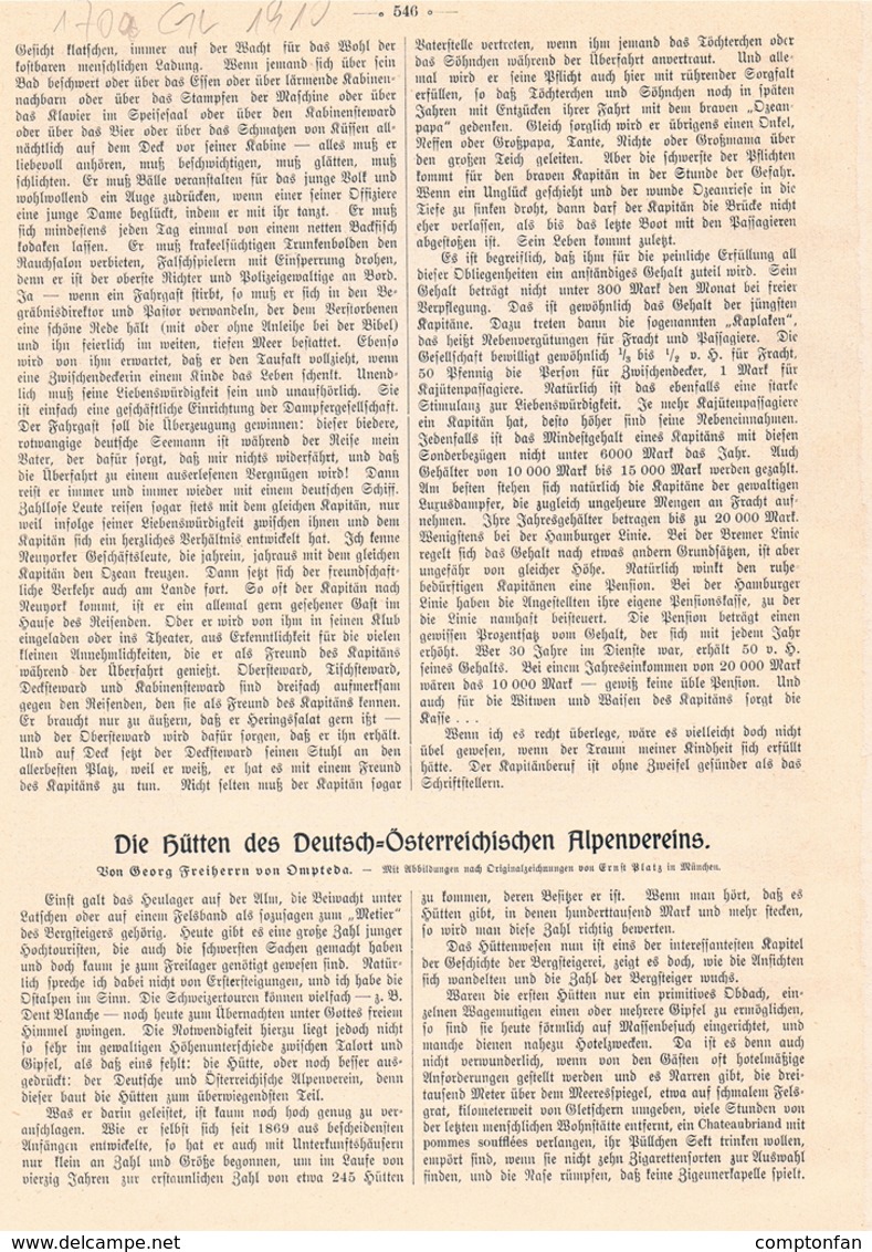 A102 170 A Ernst Platz Hütten Des D.u.Ö.Alpenverein Artikel Mit 9 Bildern 1910 !! - Sonstige & Ohne Zuordnung