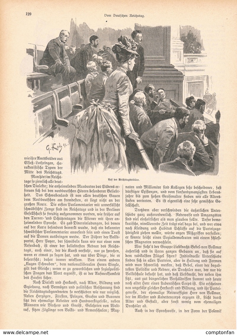 A102 171 Deutscher Reichstag 1 Artikel Mit 15 Bildern Von 1893 !! - Política Contemporánea