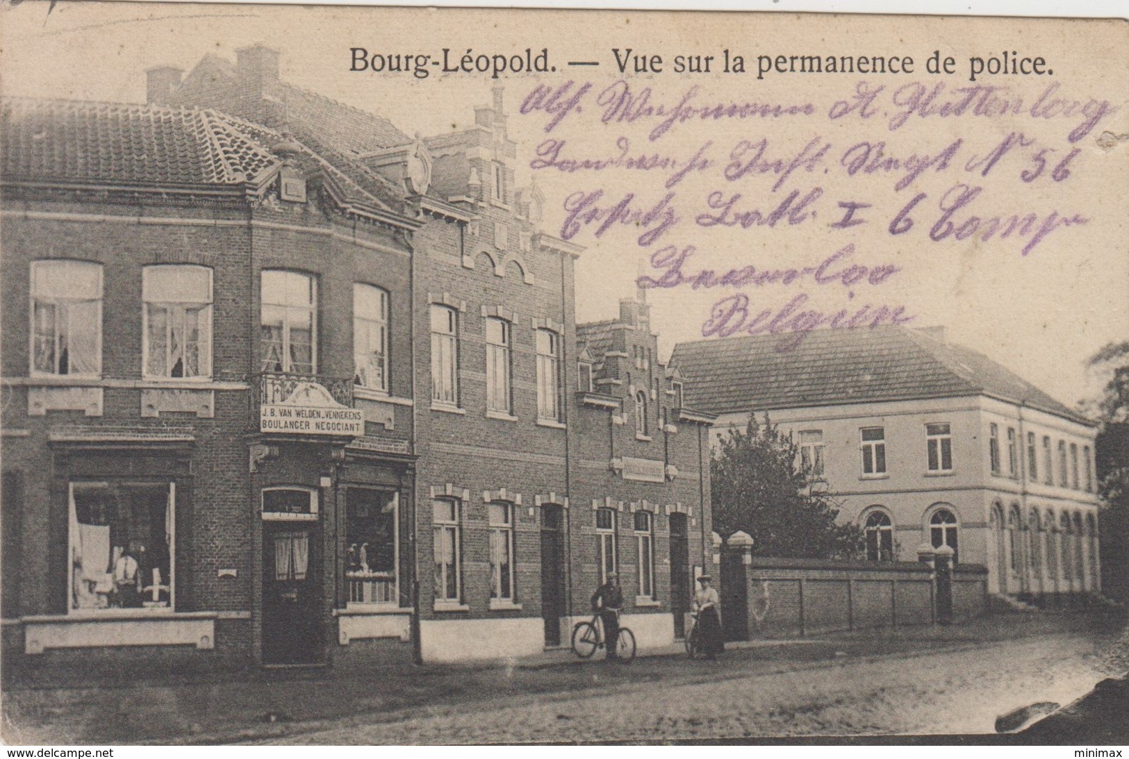 Bourg-Léopold - Vue Sur La Permanence De Police - 1915 - Feldpost - Leopoldsburg