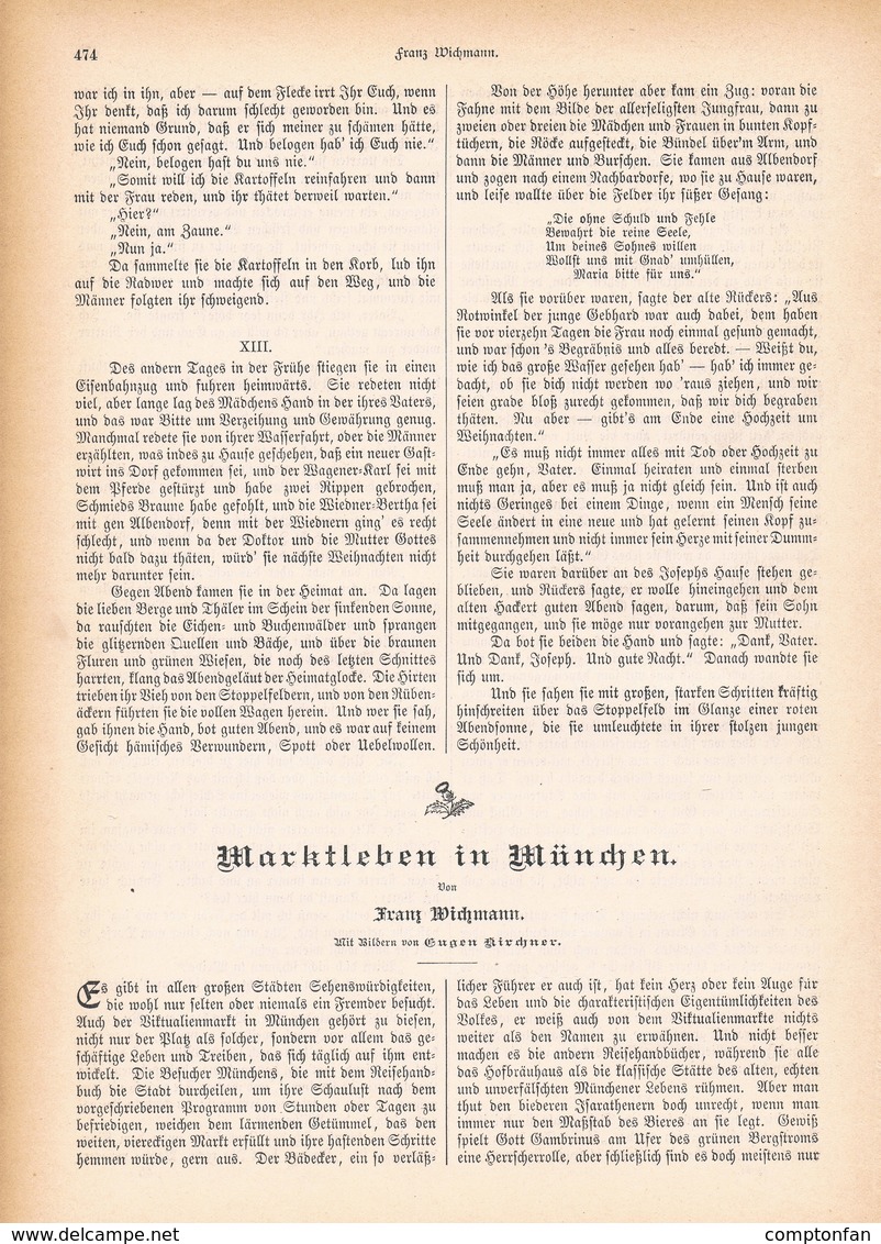 174 Marktleben In München Viktualienmarkt 1 Artikel Mit 9 Bildern Von 1894 !! - Historische Dokumente