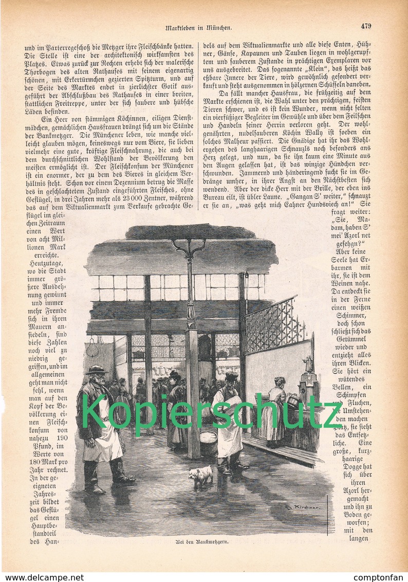 174 Marktleben In München Viktualienmarkt 1 Artikel Mit 9 Bildern Von 1894 !! - Historische Dokumente