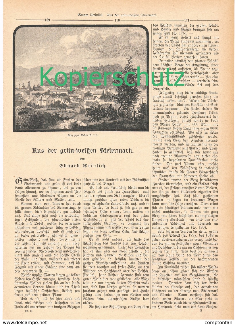 A102 176 Graz Steiermark 1 Artikel Mit 9 Bildern Von 1889 !! - Sonstige & Ohne Zuordnung