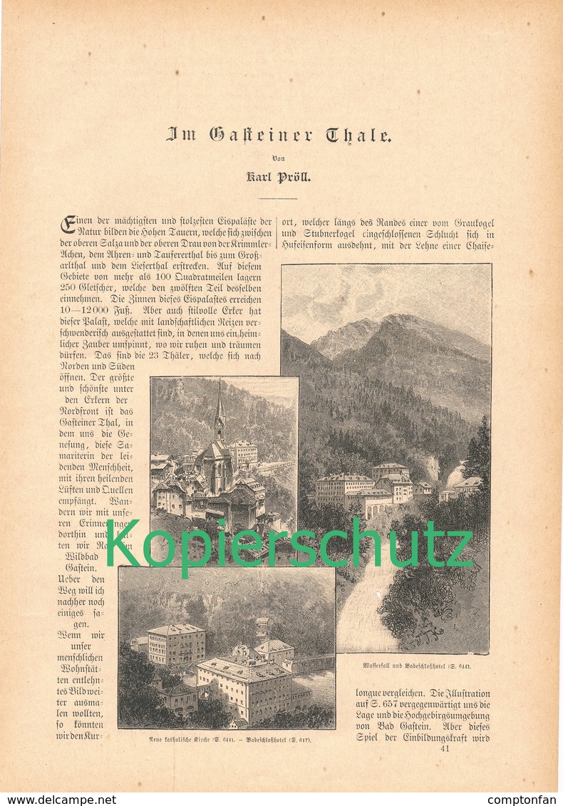 A102 177 Bad Gastein Böckstein 1 Artikel Mit 22 Bildern Von 1886 !! - Autres & Non Classés