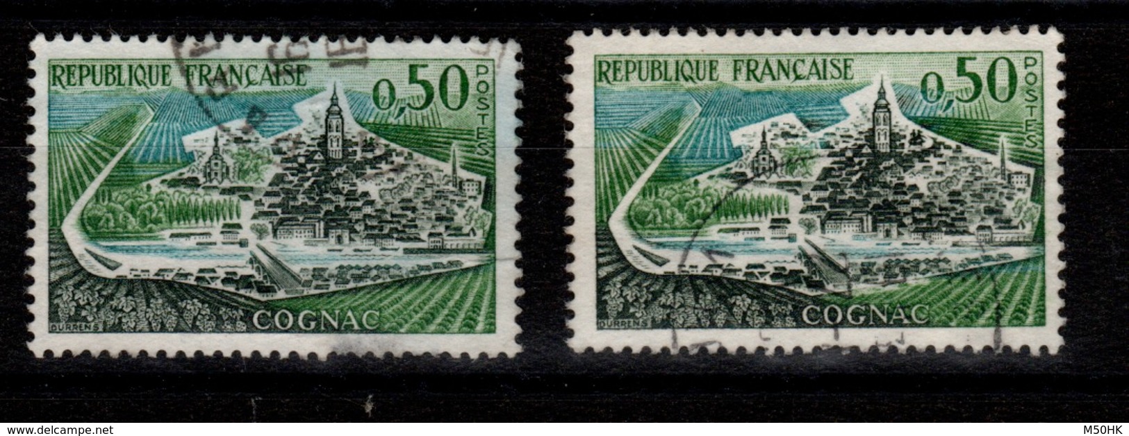 Variete - YV 1314 Oblitere : 1 Normal , 1 Avec Une Peniche Absente (pas 2 Ou 3 Absentes, 1 Seule Manque à L'appel) - Used Stamps