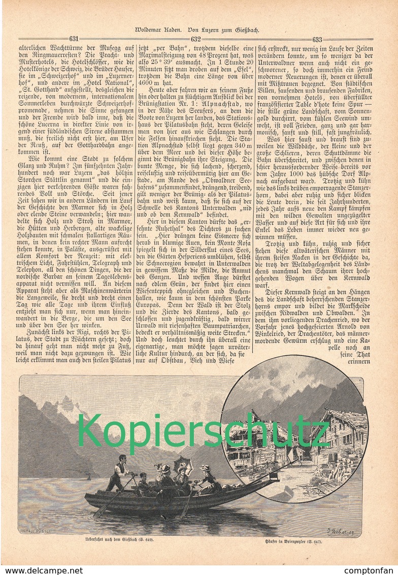 A102 181 Schweiz Luzern Gießbach Meiringen Sarnen 1 Artikel Mit 19 Bildern Von 1890 !! - Sonstige & Ohne Zuordnung