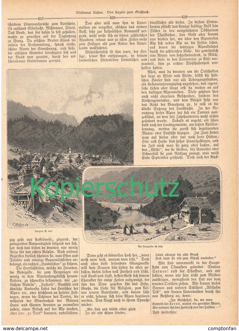 A102 181 Schweiz Luzern Gießbach Meiringen Sarnen 1 Artikel Mit 19 Bildern Von 1890 !! - Sonstige & Ohne Zuordnung