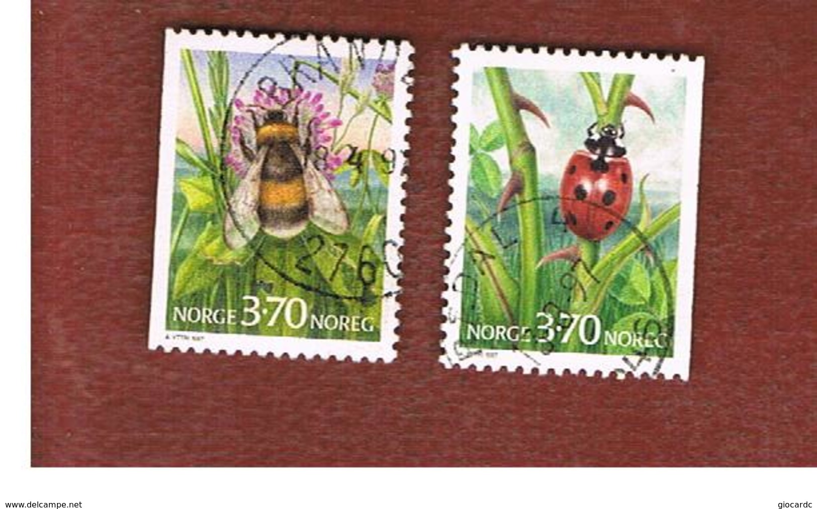 NORVEGIA (NORWAY) -   SG 1277.1278   -  1997  INSECTS (COMPLET SET OF 2)          - USED° - Oblitérés