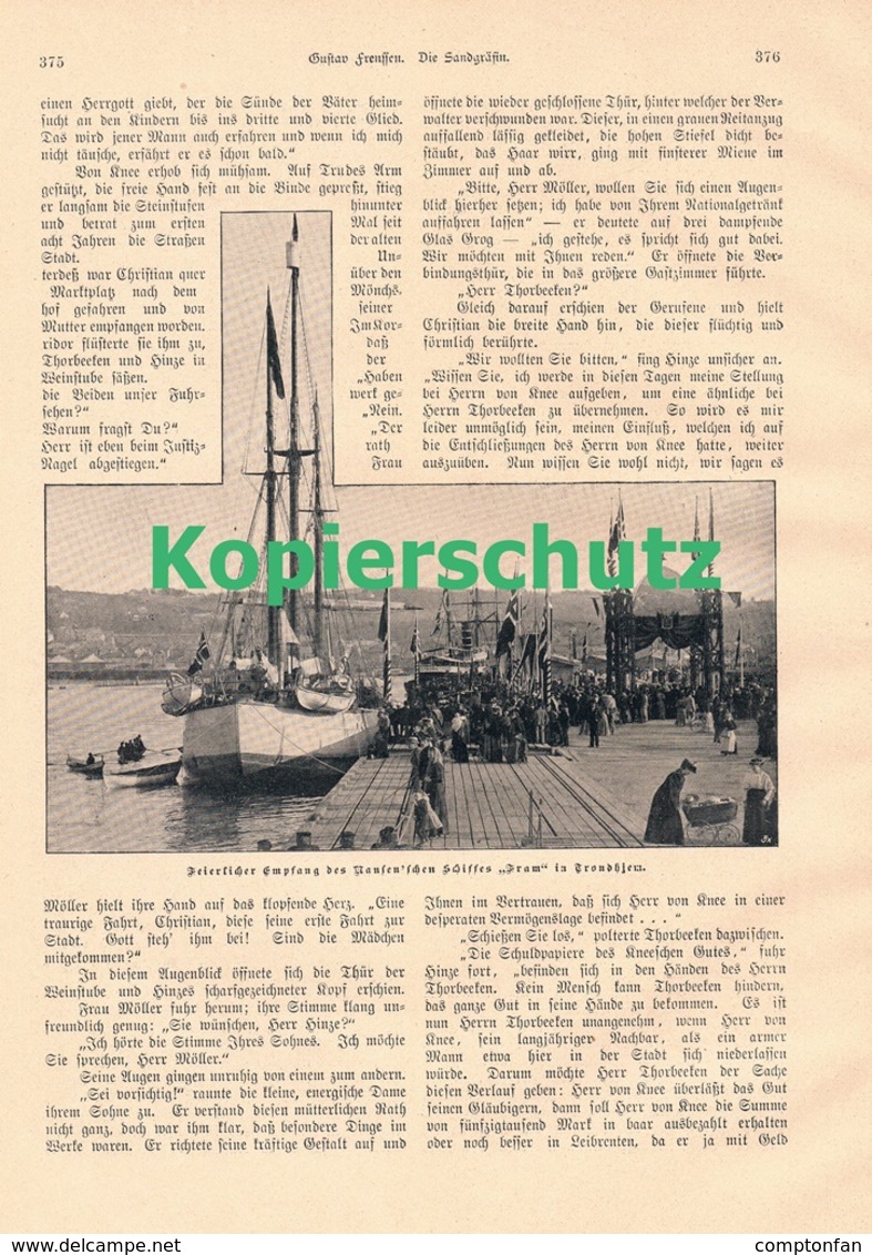 A102 190 Nansens Nordpolfahrt 1 Artikel Mit 6 Bildern Von 1897 !! - Autres & Non Classés