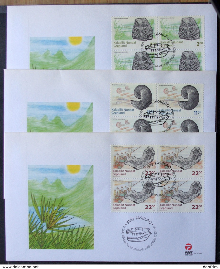 GREENLAND 2009  Fossils In Greenland   Minr.529-31      FDC    (lot 6624) - FDC